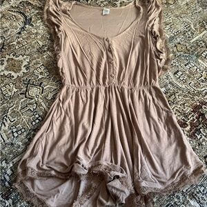 L*Space Taupe Swim Romper with Buttons size Small